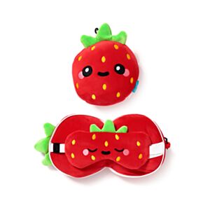 Cuscino da Viaggio con Maschera Relaxeazzz - Elidi la Fragola - Foodiemals