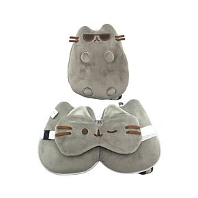Cuscino da Viaggio con Maschera Relaxeazzz - Pusheen il Gatto con Occhiali da Sole