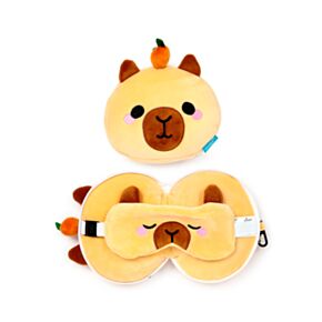 Cuscino da Viaggio con Maschera Relaxeazzz - Duke il Capibara