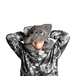 Cuscino da viaggio con Cappuccio - Pepper il Gatto - Beans & Co - Hoodeazzz