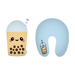 Cuscino da Viaggio con Peluche 2 in 1 - Boba il Bubble Tea - Foodiemals Swapseazzz Cuscino da Viaggio con Peluche 2 in 1 - Boba il Bubble Tea - Foodiemals Swapseazzz