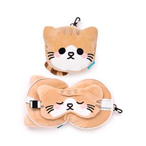 Cuscino da Viaggio con Maschera Relaxeazzz - Gatto Scottish - ADORAMALS