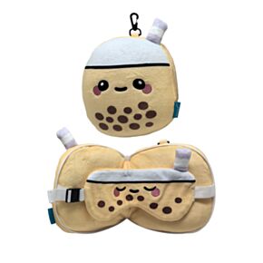 Cuscino da Viaggio con Maschera Relaxeazzz - Bubble Tea - Foodiemals