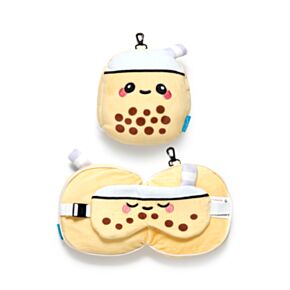 Cuscino da Viaggio con Maschera Relaxeazzz - Bubble Tea - Foodiemals
