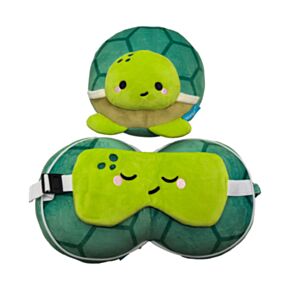 Cuscino da Viaggio con Maschera Relaxeazzz - Tartaruga - ADORAMALS