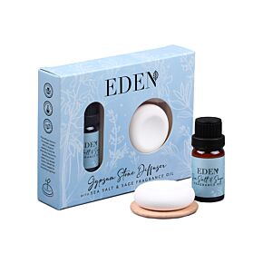 Set Diffusore di Aromi in Gesso e Olio Profumato - Sale Marino e Salvia - Eden Set Diffusore di Aromi in Gesso e Olio Profumato - Sale Marino e Salvia - Eden