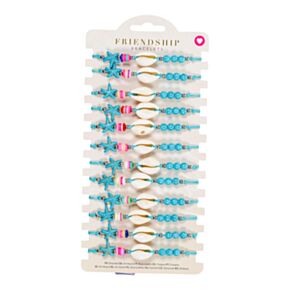 Braccialetto - Perline Blu con Conchiglie & Stella Marina