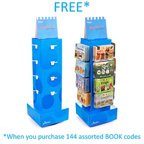 Espositore Girevole in Cartone - Per Segnalibri Magnetici - 16 Ganci