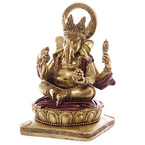 Miniatura in resina - Ganesh Oro e Rosso - 14cm Miniatura in resina - Ganesh Oro e Rosso - 14cm
