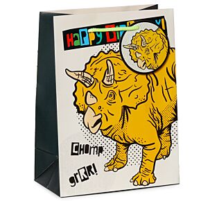 Busta Regalo - Happy Birthday - Dinosauro - Dinosauria - M