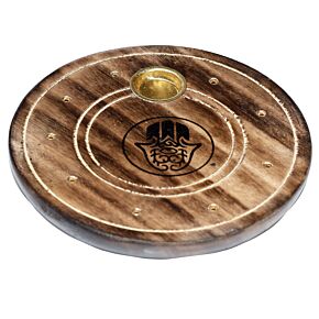 Brucia Incenso Rotondo in Legno Mango - Mano di Fatima