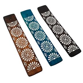 Brucia Incenso per Bastoncini in Legno di Mango - Fiori