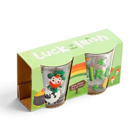 Set di 2 Bicchierini Shot (50ml) - Folletto Portafortuna Irlandese - Irlanda