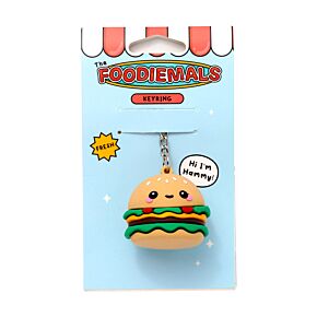 Portachiavi 3D in PVC - Hammy l'Hamburger - Foodiemals Portachiavi 3D in PVC - Hammy l'Hamburger - Foodiemals