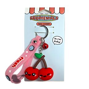Portachiavi con Ciondolo 3D per Borsa - Ciliegie - Foodiemals - Ciliegia 