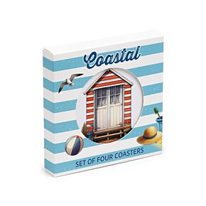 Set di 4 Sottobicchieri in Sughero - Icone della Spiaggia