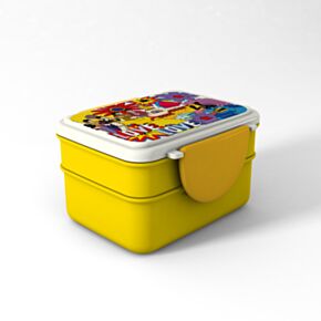 Portapranzo bento a scomparti sovrapposti The Beatles Yellow Submarine con chiusura a clip e posate