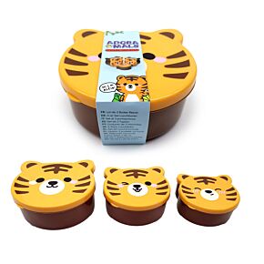 Set di 3 Contenitori per Alimenti M/L/XL - Tigre - Adoramals 