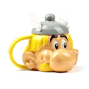 Tazza in Ceramica con Coperchio a Forma di Asterix - Asterix e Obelix Tazza in Ceramica con Coperchio a Forma di Asterix - Asterix e Obelix