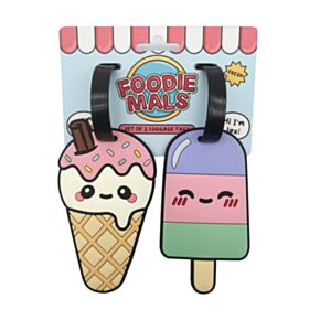 Set di 2 Etichette per Bagagli in PVC - Gelato e Ghiacciolo - Foodiemals