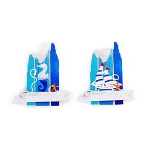 Magnete Stampato in 3D - Lungomare - Cavalluccio Marino & Barca a Vela su Tavole