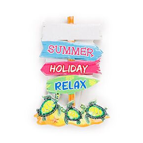 Magnete Stampato in 3D - Lungomare - Cartelli da Spiaggia con Granchio & Tartarughe