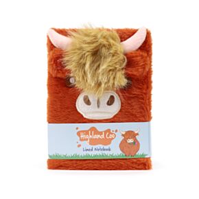 Quaderno A5 a Righe con Copertina in Peluche - Bue Scozzese
