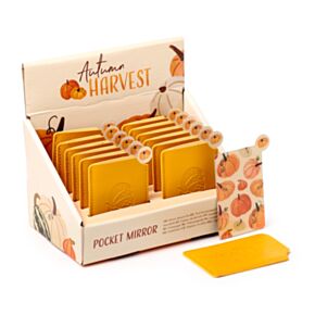 Specchietto da Borsa in Finta Pelle, con Custodia - Zucca AUTUMN HARVEST