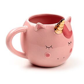 Tazza in Ceramica a Forma di Unicorno - Rosa - Arcobaleno Incantato