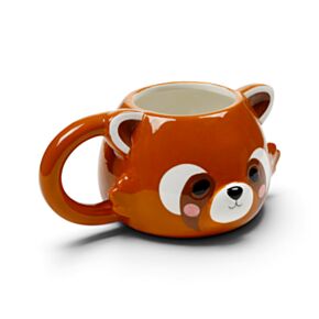 Tazza in Ceramica a Forma di Testa di Panda Rosso - Animali Dolci ADORAMALS