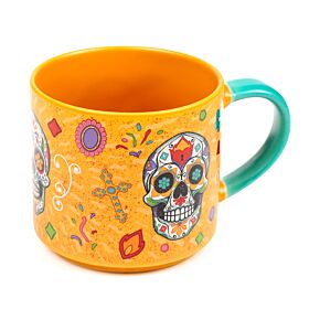 Tazza Grande in Porcellana - Teschio Messicano - Day of the Dead