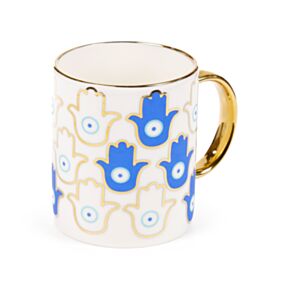 Tazza in Porcellana - Mani con Occhio Greco -  Evil Eye