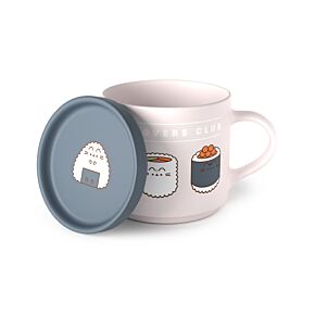 Set Tazza in Porcellana e Sottobicchiere/Coperchio - Pusheen Il Gatto