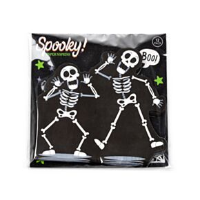 Tovaglioli di carta 3 veli - Confezione da 12 - Scheletro di Halloween