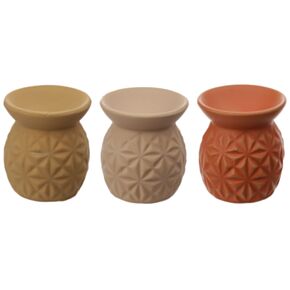 Brucia Essenze in Ceramica con Motivo a Triangoli in Rilievo