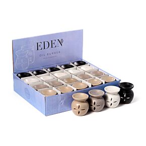 Mini Brucia Essenze in Ceramica ad Effetto Pietra - Intagli Floreali - Eden Mini Brucia Essenze in Ceramica ad Effetto Pietra - Intagli Floreali - Eden