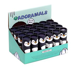 Tubo con Matite Colorate - 12 pezzi - Pinguino - Animali Dolci ADORAMALS