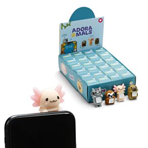 Ciondolo  3D in PVC Autoadesivo - Axolotl, Bradipo, Capibara & Gatto - ADORAMALS