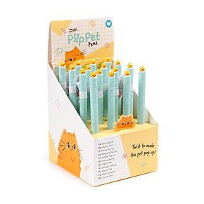 Penna con Top Pop Up - Gatto - Beans & Co Penna con Top Pop Up - Gatto - Beans & Co