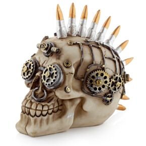 Teschio Decorativo con Cresta di Proiettili Steam Punk
