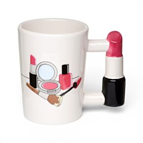 Tazza in Ceramica con Manico a Forma di Rossetto