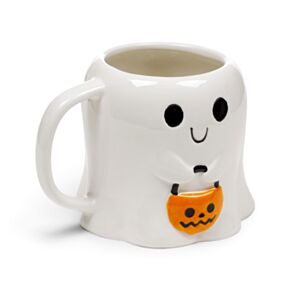 Tazza in Ceramica a Forma di Fantasma con Zucca - Trick or Treat SPOOKY