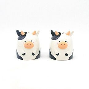 Set Sale e Pepe in Ceramica - Mucca Bianca e Nera 
