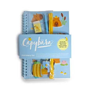 Set di Cancelleria (6 Pezzi) - Quaderno a Spirale e Astuccio per Matite - Capybara 