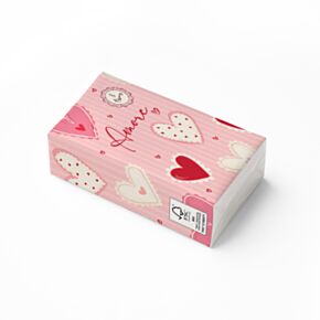 Set da 8 Fazzoletti Tascabili - Cuori - Amore 