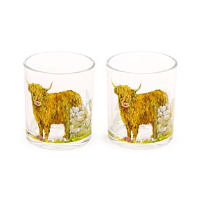 Set di 2 Bicchieri Tumbler in Vetro - Bue Scozzese JAN PASHLEY