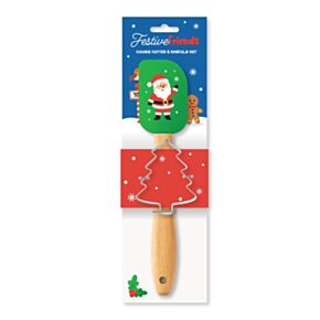Set Tagliabiscotti a forma di Albero di Natale e Spatola - Amici del Natale