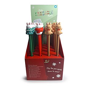 Penna Cancellabile con Copripenna - Coniglietto Natalizio - Amici del Natale