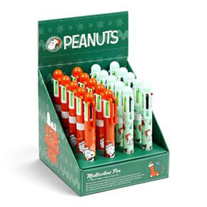 Penna Multicolore Natalizia (6 Colori) - Snoopy & Woodstock - PEANUTS