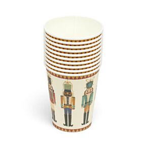 Set di 10 Bicchieri di Carta - Schiaccianoci Natalizio (9 oz)